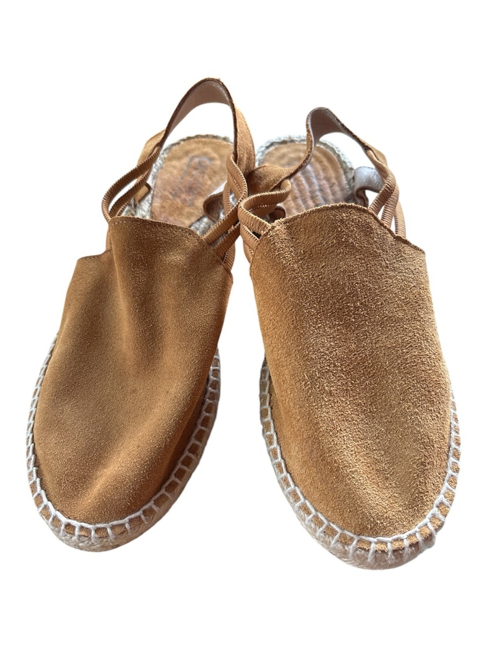 Picón Suede Espadrille Slingback in Cognac Brown 6.5